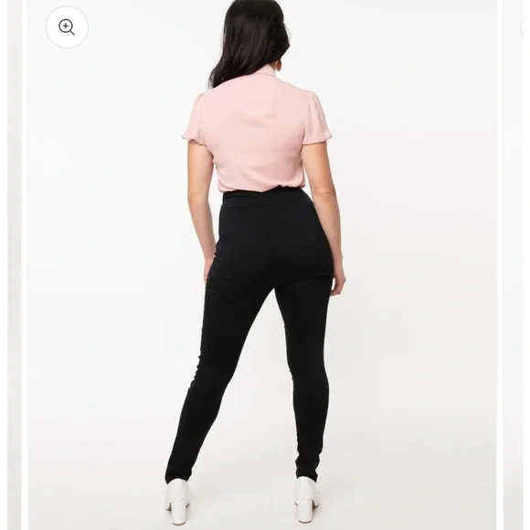 Black High Waisted Cigarette Pant 1950s - Picture 2 of 7